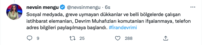 nevsin mengu den iran da yasanan olaylarla ilgili dikkat ceken bilgiler